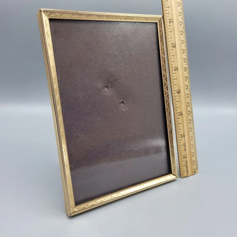 Vintage Gold Tone Standing Picture Frame Metal 5
